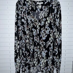 White House Black Market Floral Print Blouse